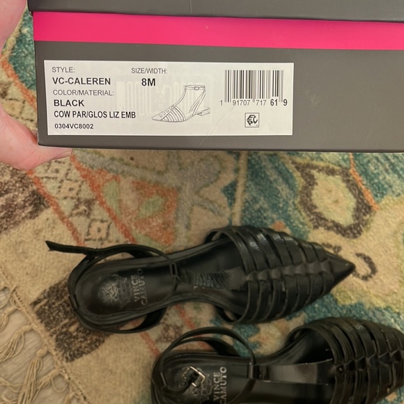 Vince Camuto Caleren caged leather shoes Black 8M GUC - Picture 8 of 8